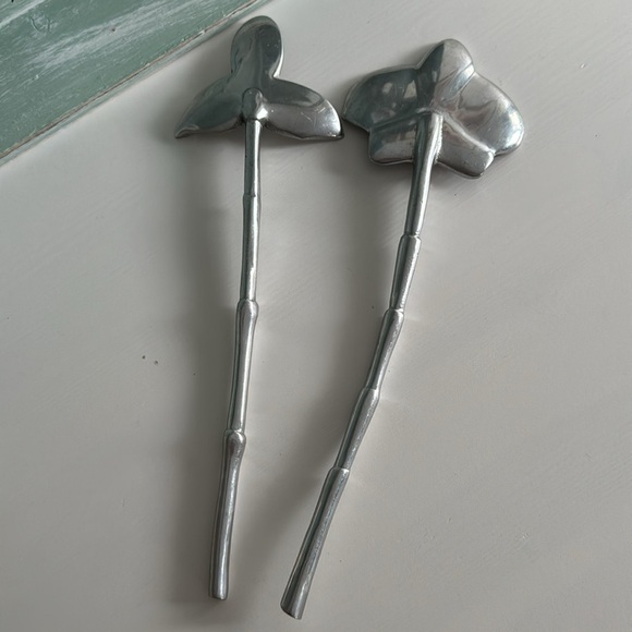 Mariposa Floral Salad Serving Utensils Made in Mexico - Picture 4 of 5